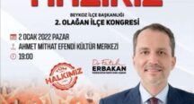 Yeniden Refah Partisi Beykoz’da kongreye gidiyor